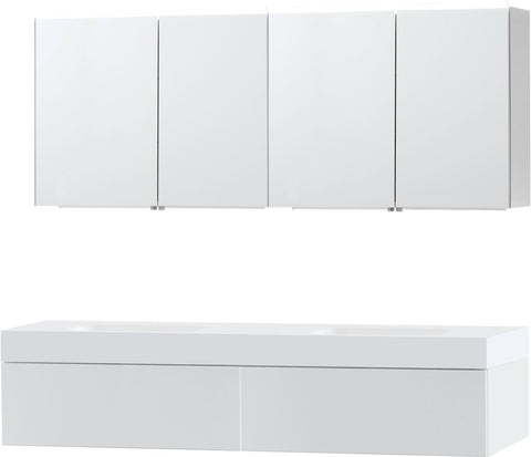 Meubel puro duo wit 180 1 lade Solid puro spiegelkast