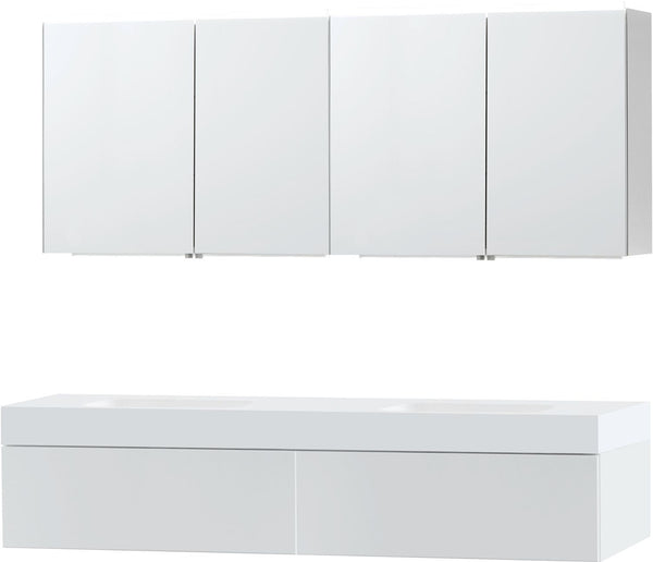 Meubel puro duo wit 180 1 lade Solid puro spiegelkast