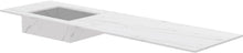 TABLET MARBRE CERAMIQUE PURO LAVABO S GAUCHE L180 H1,2 SANS TROU ROBINET WHITE CALACATTA