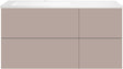 SOUS MEUBLE COFFEE 4 TIROIRS 120 GRIS BASALTE MAT+LAVABO GAUCHE EN MARBRE SYNTHETIQUE BLANC MAT