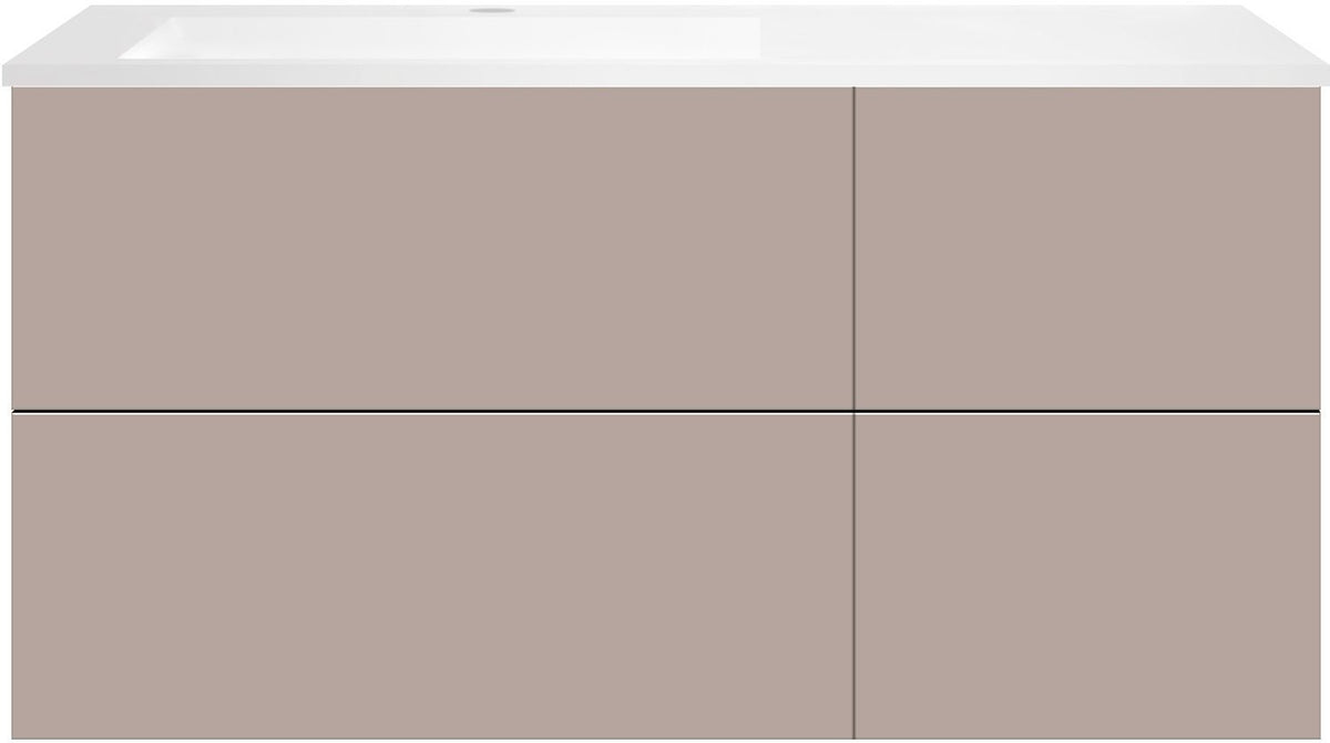 ONDERBOUW COFFEE 4 LADES 120 BASALTGRIJS MAT+WASTAFEL LINKS KUNSTMARMER MAT WIT