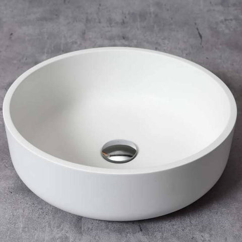 Veroni Solid Surface Sun wastafel Ø40cm x H13cm - Wit, wastafels — SKU MB-15919-19446, EAN 5404024101296