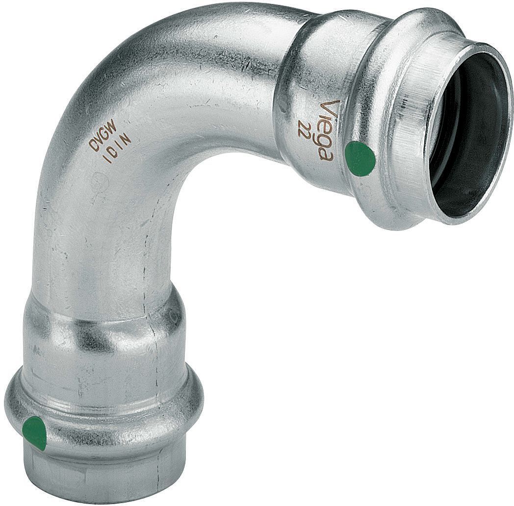 Elleboog 90°FF 15MM sanpress inox Viega