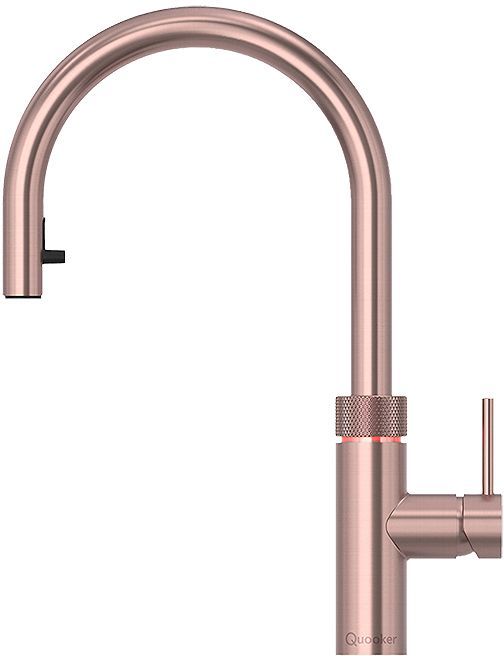 Keukenkraan met uittrekbare handdouche Flex quooker rose koper