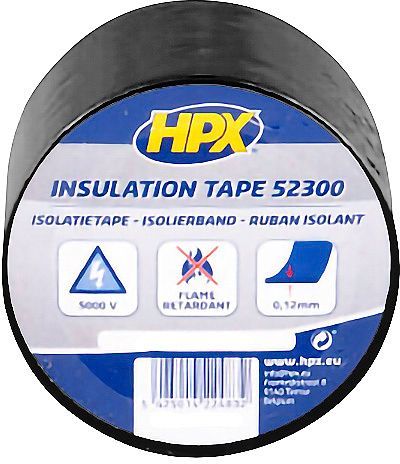 PVC ISOLEERBAND ZELFKLEVEND 5CM-20M ZWART