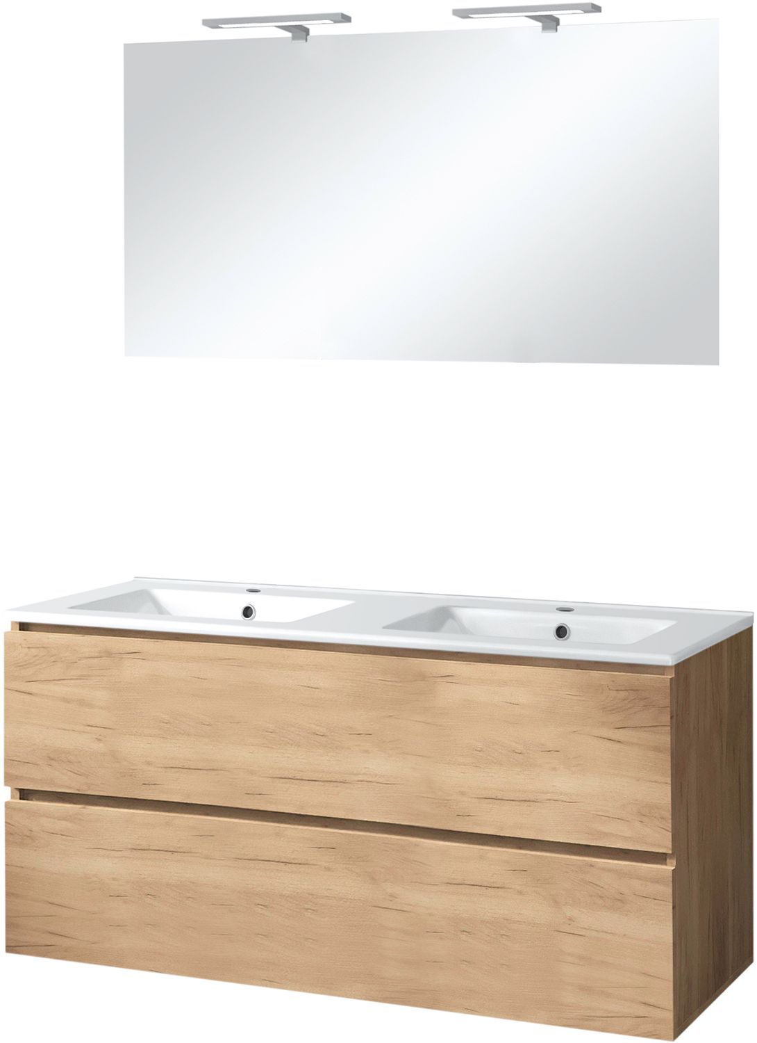 MEUBEL ICE DUO SPIEGEL MET VERLICHTING 120CM EIK GRIJS