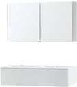 MEUBLE PURO DUO BLANC 120 1 TIROIR MARBRE SYNTHETIQUE ARMOIRE TOILLETTE