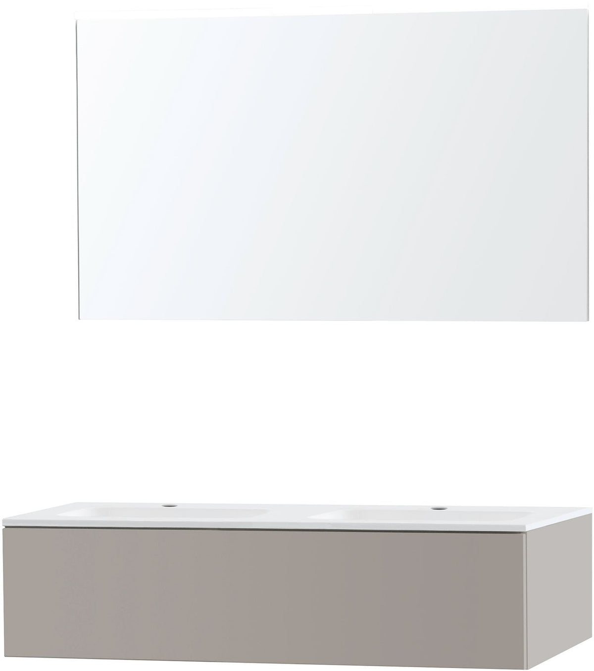 MEUBEL PURO DUO GRIJS 120 1 LADE KUNSTMARMER SPIEGEL