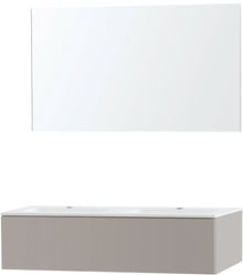 MEUBLE PURO DUO GRIS 120 1 TIROIR MARBRE SYNTHETIQUE MIROIR
