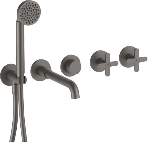 Afwerkset 5 gats mengkraan bad muur icona classic fantini mat gun metal pvd