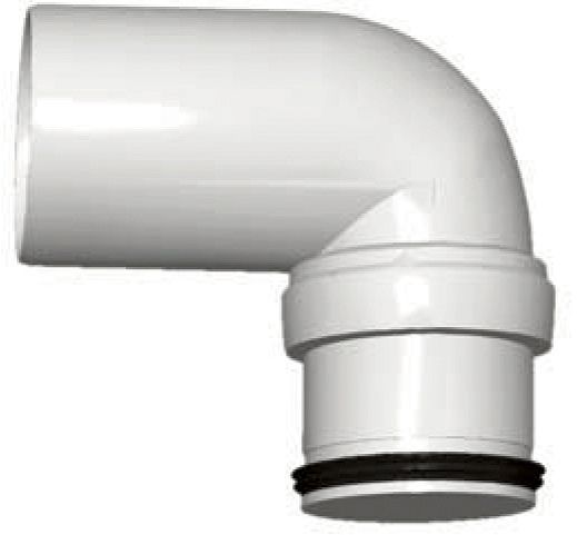 ELLEBOOG PP 90° MF 50MM WIT