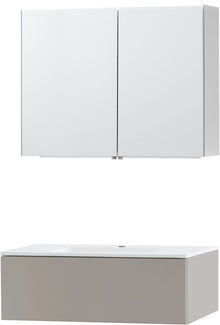 MEUBLE PURO SOLO GRIS 90 1 TIROIR MARBRE SYNTHETIQUE ARMOIRE TOILLETTE