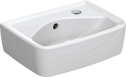 Handenwasser bastia Geberit Square 35X25CM met kraangat rechts/overloop wit