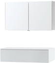Meubel puro duo wit 120 1 lade Solid opbouw spiegelkast