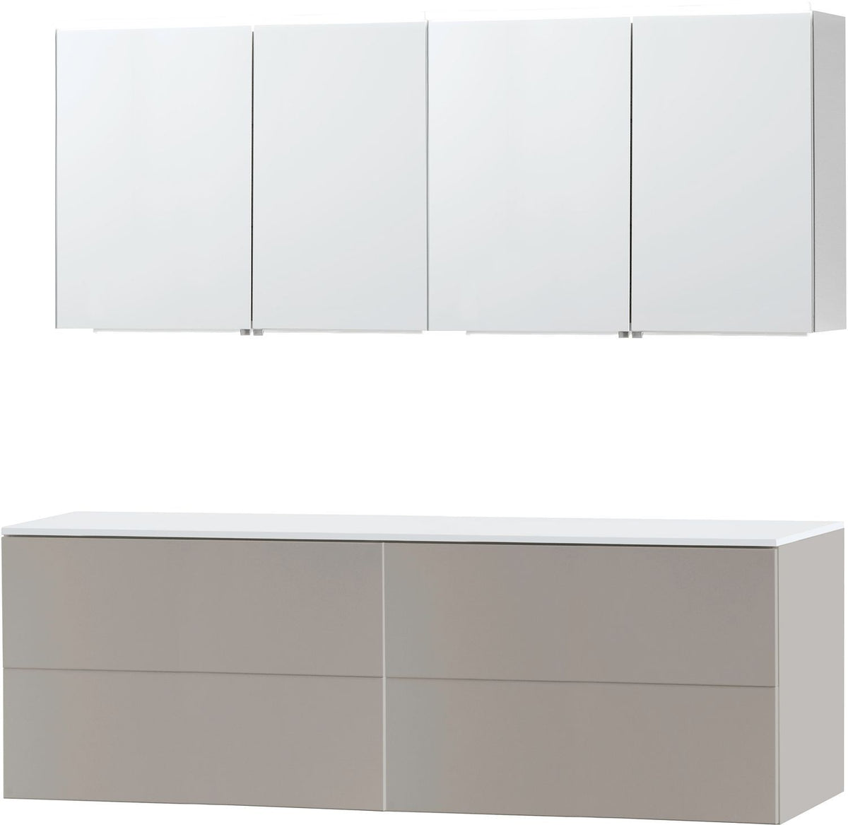MEUBEL PURO DUO GRIJS 180 SOLID OPBOUW SPIEGELKAST