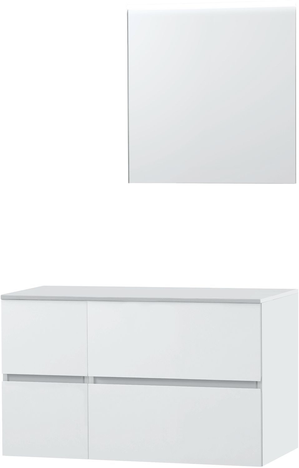Meubel Molto poederwit 105 voor opbouwlavabo Solid spiegel