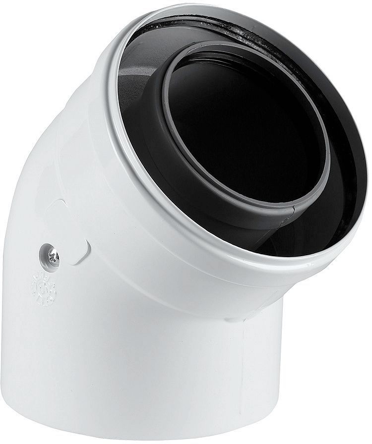 UNIFLOW CONCENTRISCHE BOCHT 80/125MM 45° ALU/PP