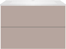 Onderbouw COFFEE 2 lades 90 mat basaltgrijs+wastafel kunstmarmer mat wit