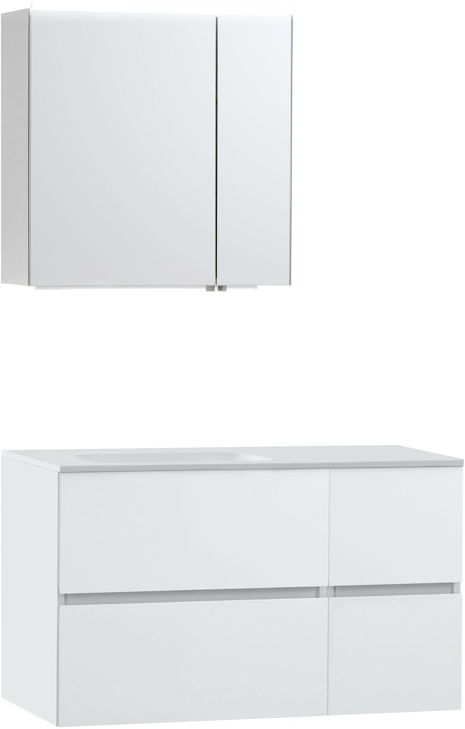 MEUBEL MOLTO POEDERWIT 105 LINKS SOLID SPIEGELKAST 70
