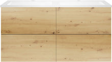 Onderbouw COFFEE 4 lades 120 duo eiken urban +dubbele wastafel mat wit