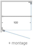 Draaideur+zijpaneel hoek close tot 100CM H200CM satijn-inox mat+ montage