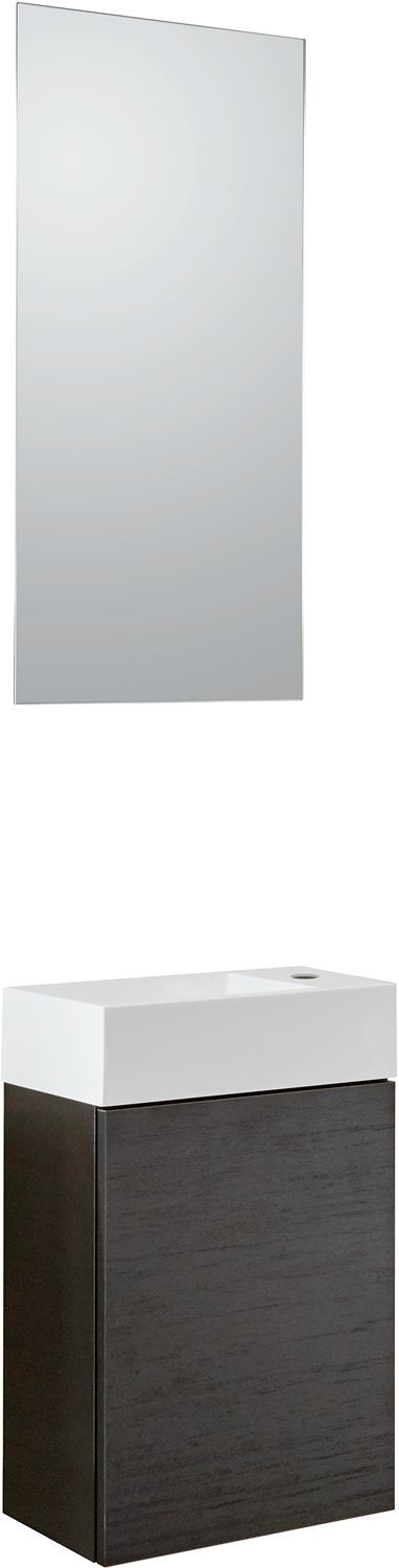 Handenwasser puro mini 1 deur wenge 40 Solid spiegel/verlichting