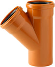 PVC reductie-t 45° riool 125-110-125MM rood/bruin