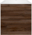 Onderbouw COFFEE 2 lades 60 notelaar fluweel+wastafel kunstmarmer wit