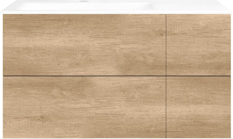 ONDERBOUW COFFEE 4 LADES 110 EIKEN DECOR KASJMIER +WASTAFEL LINKS PORSELEIN WIT