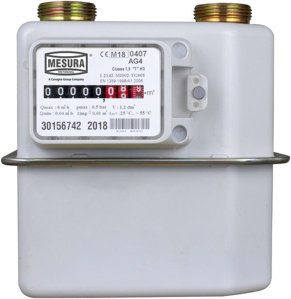 Gasmeter+koppelingen 3/4"G 0,025-4M3/H-35,33KWATT