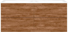 SOUS MEUBLE COFFEE 4 TIROIRS 140 DUO TEAK.DECOR KANEEL+DOUBLE LAVABO PORCEL.SNS TROU ROBINET BLANC