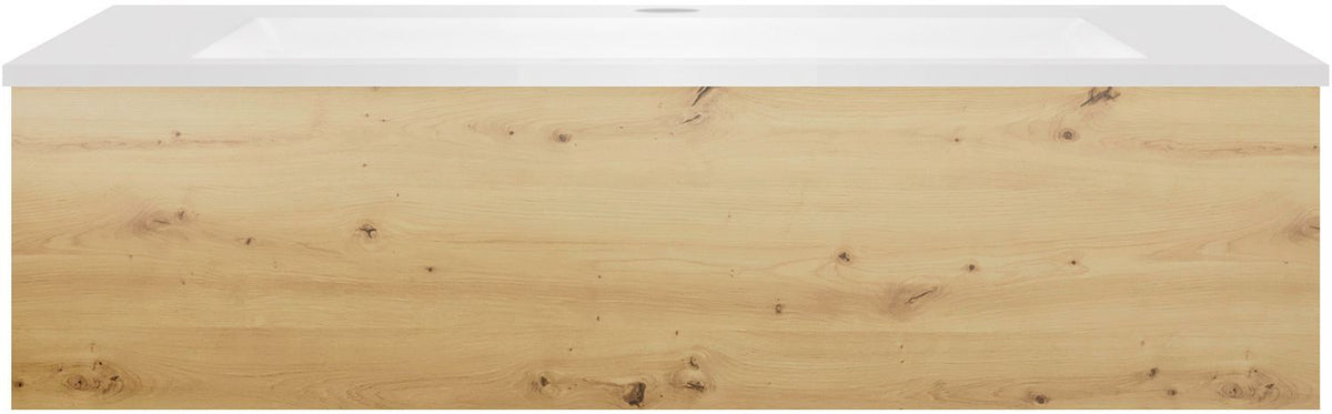 Onderbouw COFFEE 1 lade 120 eiken Decor urban+wastafel kunstmarmer mat wit