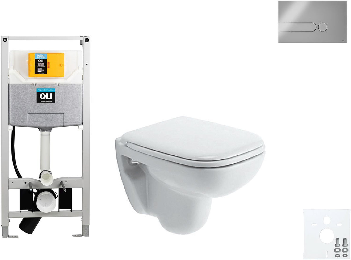 Wallfix OLI hangwc D-code compact DURAVIT code iplate mat CHROOM, wc-inbouwframes — SKU DESCO-702143