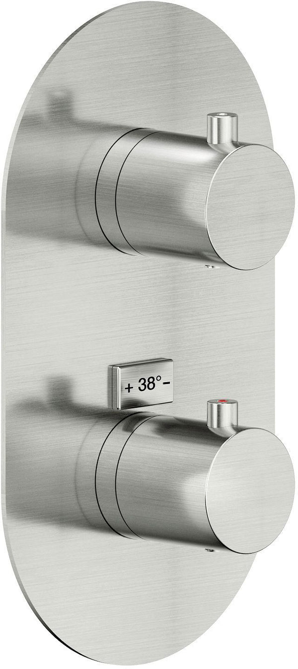 Afwerkset thermostaat+omsteller live/velis nobili inox