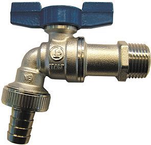 ROBINET DOUBLE SERVICE + MANETTE PAPILLON BLEU GIACOMINI 1/2"