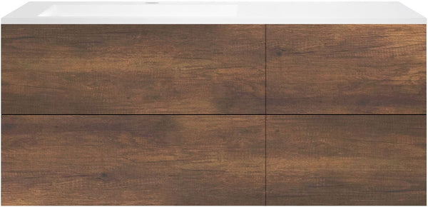 ONDERBOUW COFFEE 4 LADES 140 EIK.DEC.ROEST+WASTAFEL LINKS KUNSTMARMER WIT