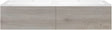 Onderbouw COFFEE 2 lades 140 duo eik zilver+dubbele wastafel kunstmarmer wit