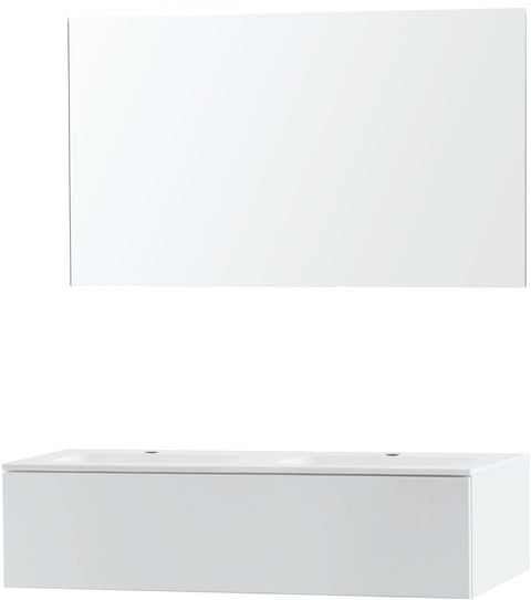 Meubel puro duo wit 120 1 lade kunstmarmer spiegel