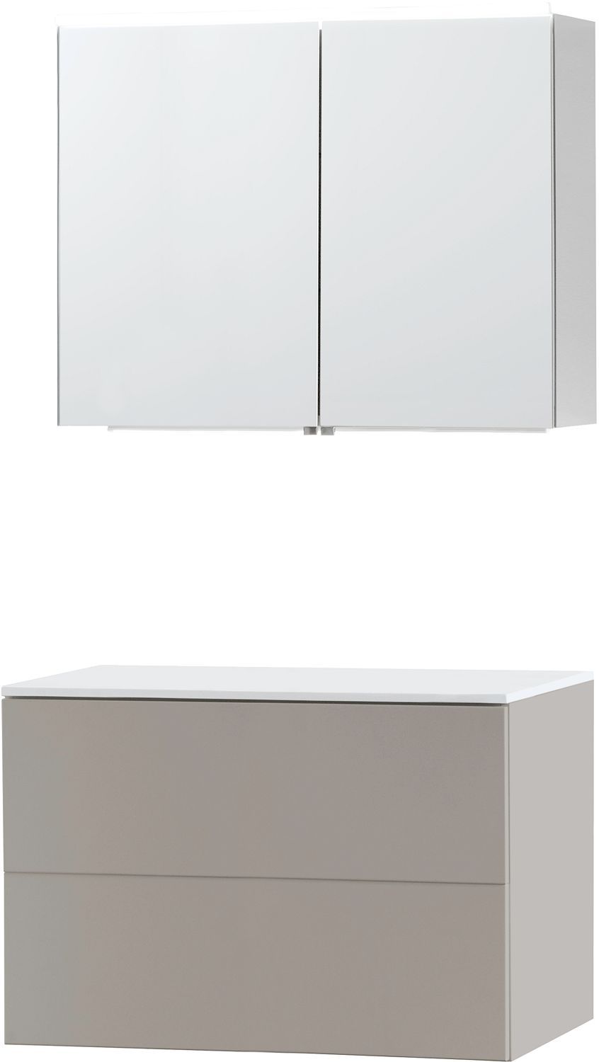 MEUBEL PURO SOLO GRIJS 90 SOLID OPBOUW SPIEGELKAST