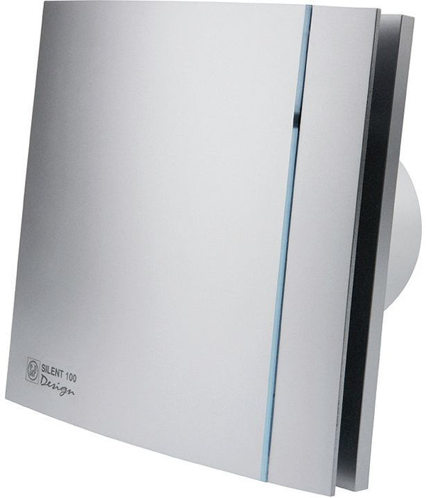 Badkamerventilator + timer SILENT-100 crz Silver design s&p