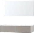 MEUBLE PURO DUO GRIS 140 1 TIROIR MARBRE SYNTHETIQUE MIROIR