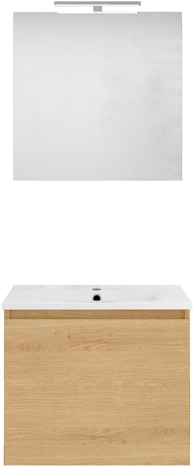 Meubel form 60CM Solo 1 lade porselein +spiegel nordic eik