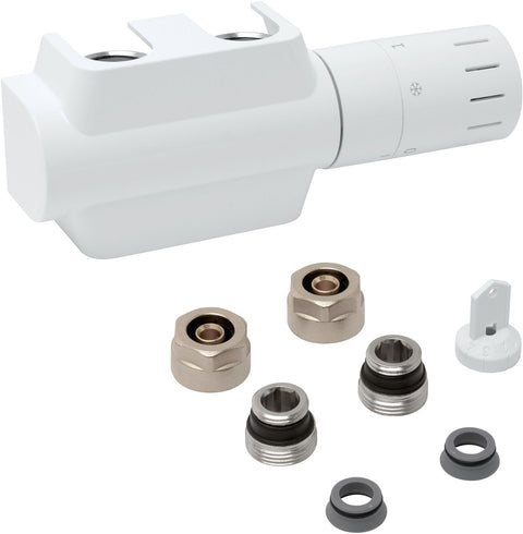 Multi bloc kit voor d-radiator 2PIJPS/1PIJPS middenaansluiting wit + koppelingen 16MM