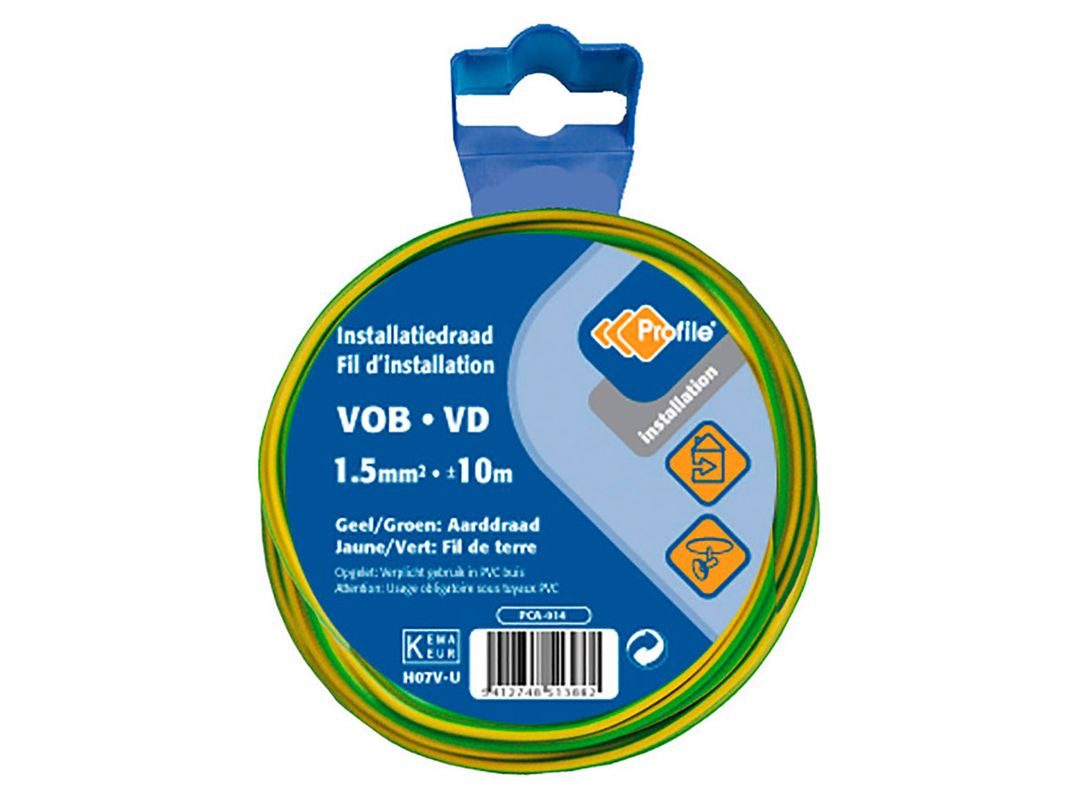 Profile Aarding VOB-kabel 1,5 geel-groen 10m