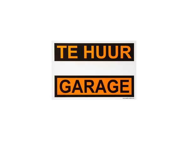 Affiche garage te huur 33x23 cm