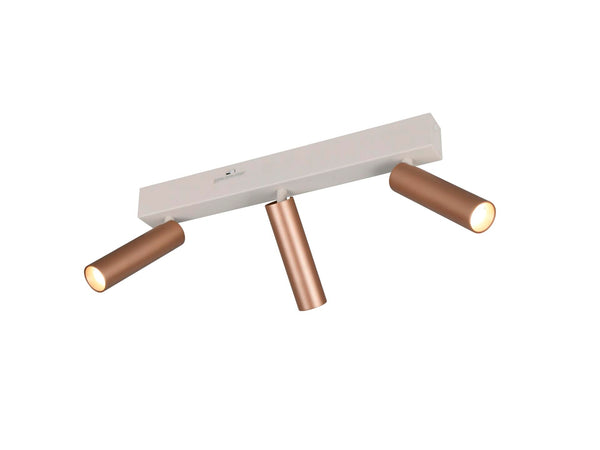 Trio Ambala barre de spots LED 3x6 W brun