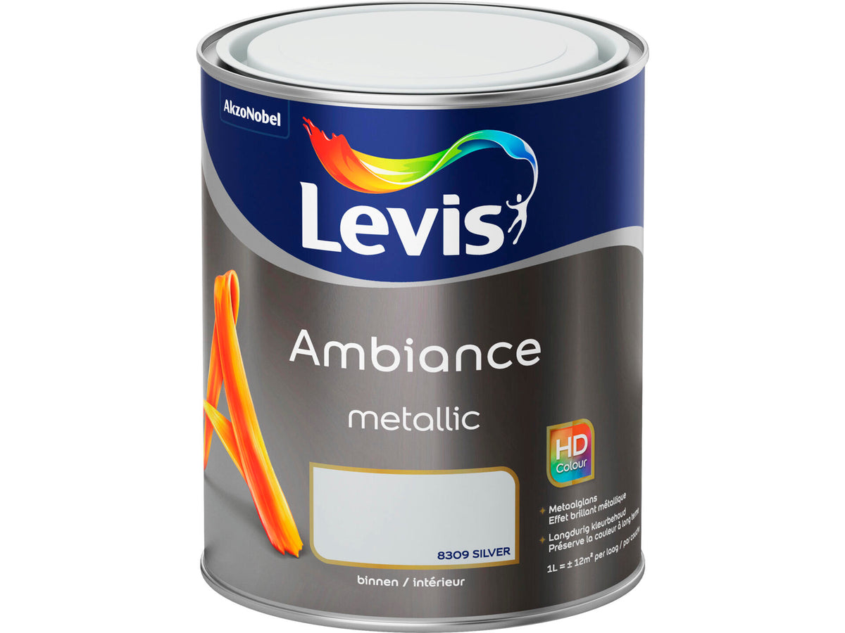 Levis Ambiance Metallic muurverf 1l zilver