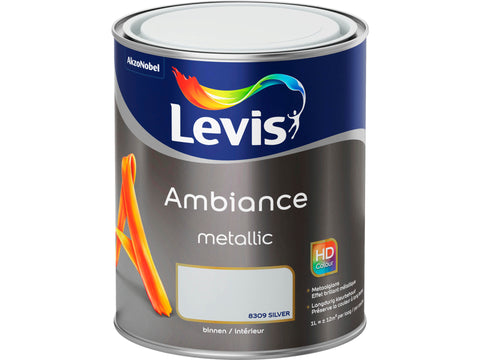 Levis Ambiance Metallic muurverf 1l zilver