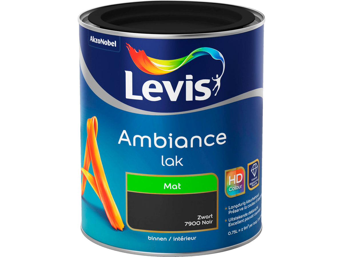 Levis Ambiance lak mat 0,75l zwart