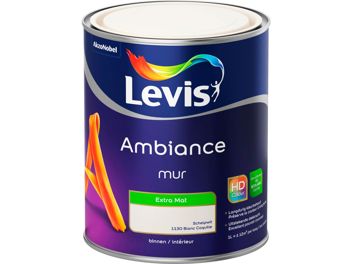 Levis Ambiance muurverf extra mat 1l schelpwit